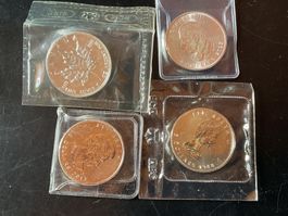 4 x 1Oz 999 er Silber Canada 1988/90 2013 und 2025 OVP