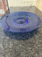  Schale blau Dekoriert 38cm guter Zustand