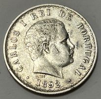 500 Reis - Charles I - Portugal - 1892 (Silber .917)