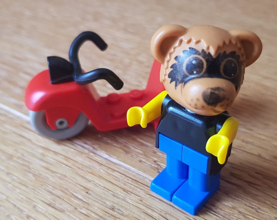 Lego Fabuland 3605 - Ricky Waschbär mit Motorrad (1980) (Gebraucht) in ...