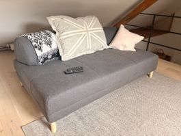 Schlafsofa grau Lattenrost Klappmechanismus guter Zustand