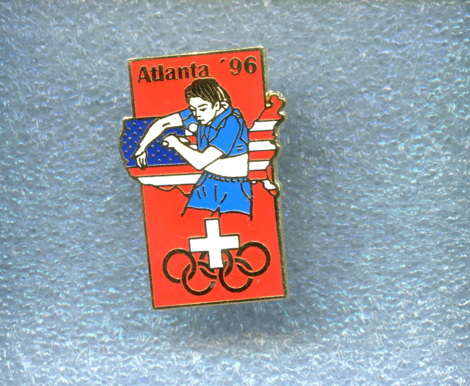 Placchette & Badge: Olympiade Atlanta '96  TISCHTENNIS – Usato da Winterthur venduto da Sammleroase