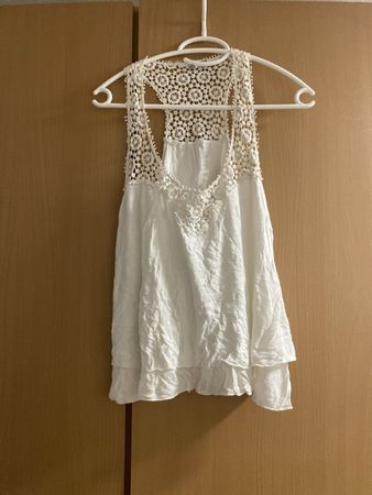 Top Tally Weijl weiss Häkel Grösse XXS/XS guter Zustand