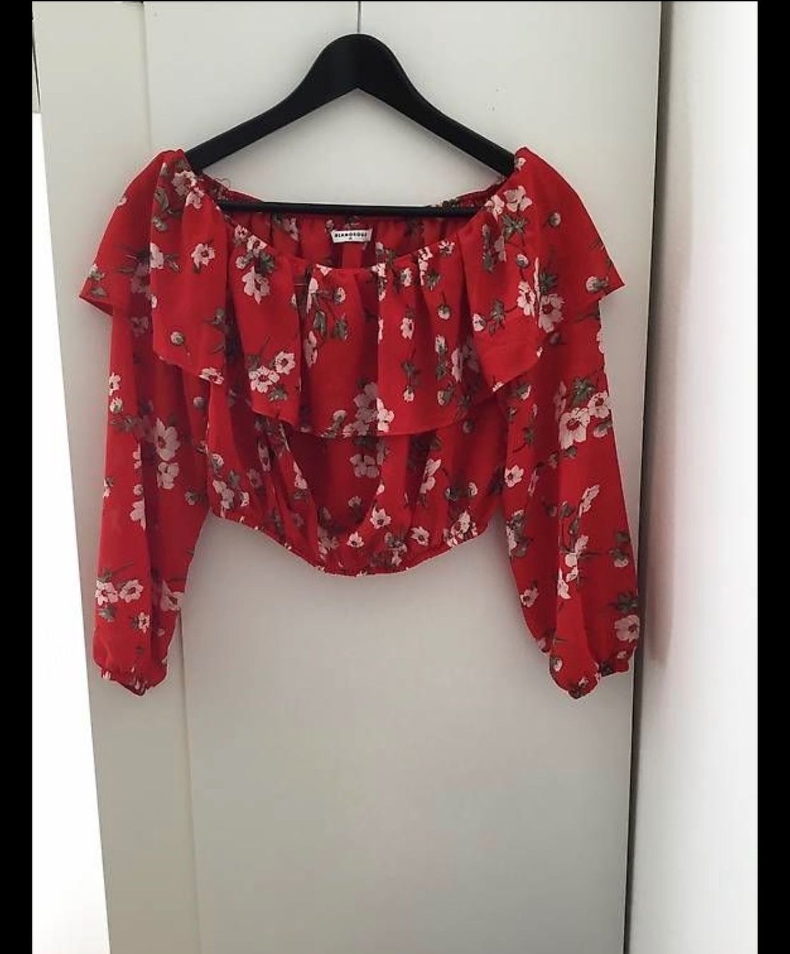 Top: Rotes luftiges Sommerbluse Gr. S – Usato da Burgdorf venduto da Eramon