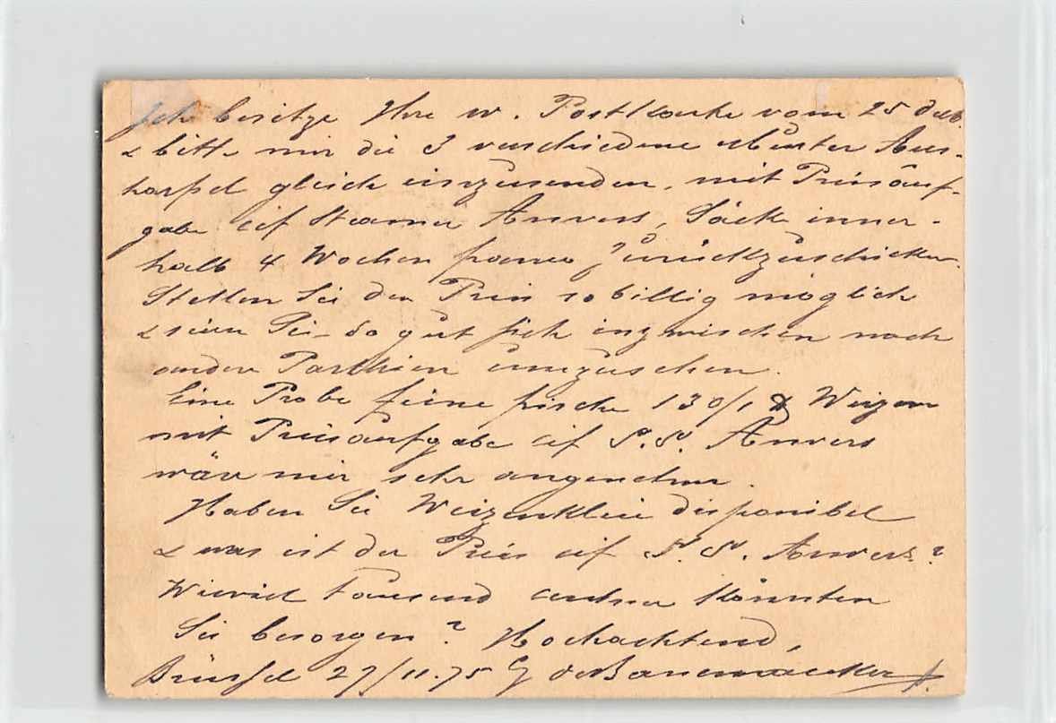 Alle Briefmarken: Interessanter Beleg BELGIEN 1875 – Gebraucht aus Winterthur von SchatzchischtliWinti 1