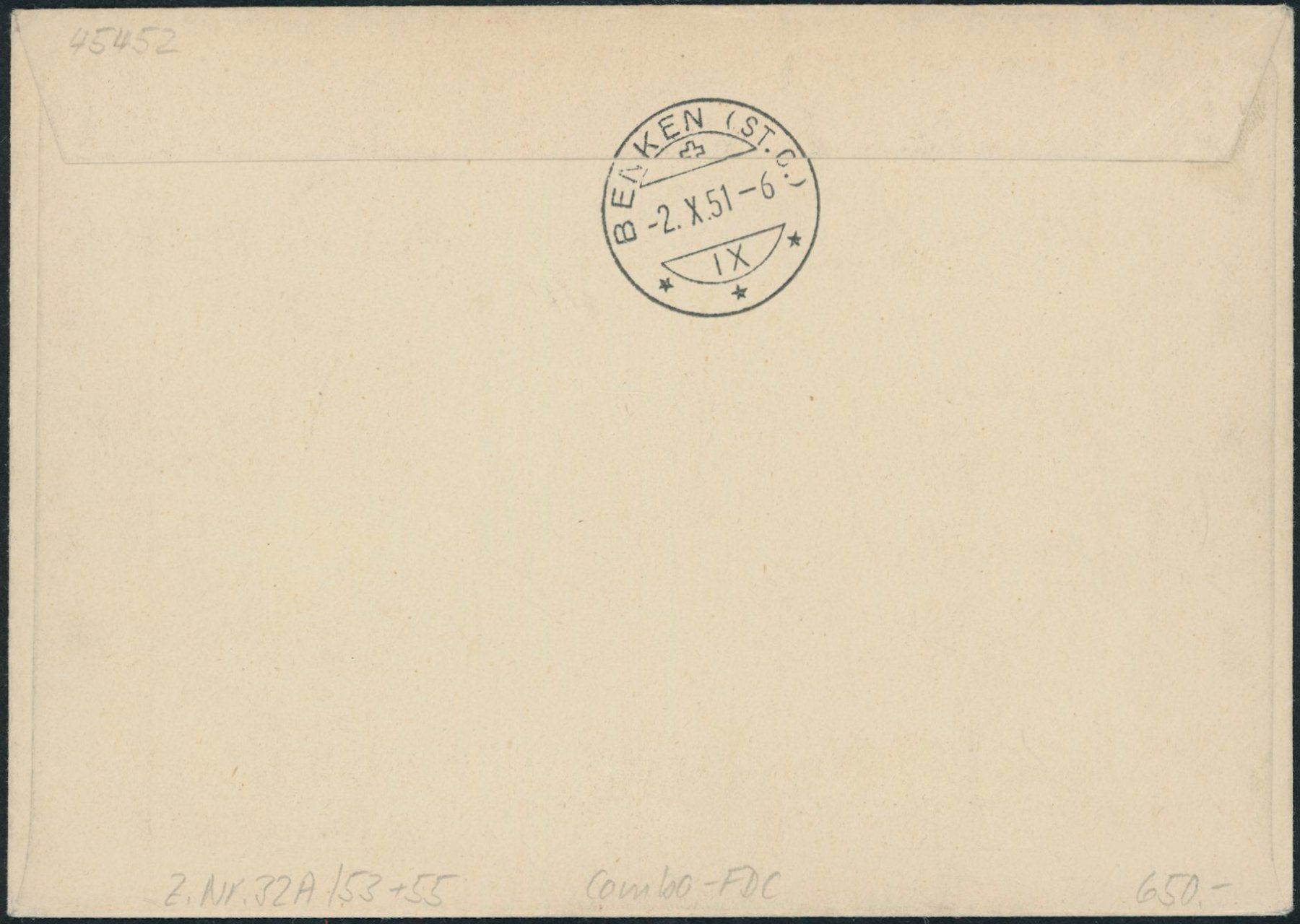 Tutti i francobolli: 1951 - Lunaba - Blockausschnitte - ET - Combo-FDC – Usato da Schindellegi venduto da leecollect 1