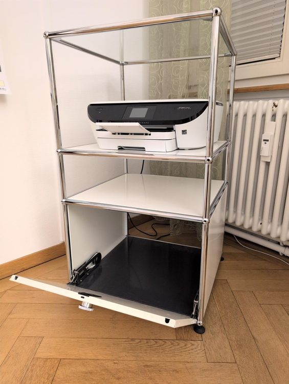 USM Haller Regal Druckerschrank Vitrine Container RAL9010 (Gebraucht ...