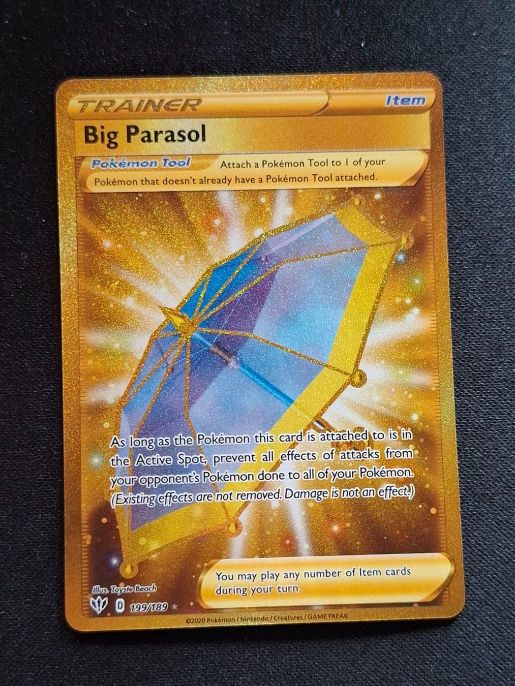 Pokémon Carte collezionabili: Pokemon Big Parasol 199/189 Darkness Ablaze – Nuovo (secondo la descrizione) da Gammen venduto da Karbax