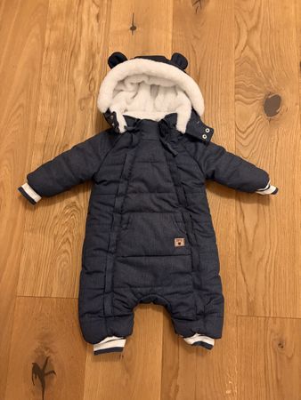 Baby Schneeanzug blau mit Kapuze