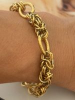 Luxus Elegante Edelsthal 18 cm + 5 cm Armband Farbe :Gold