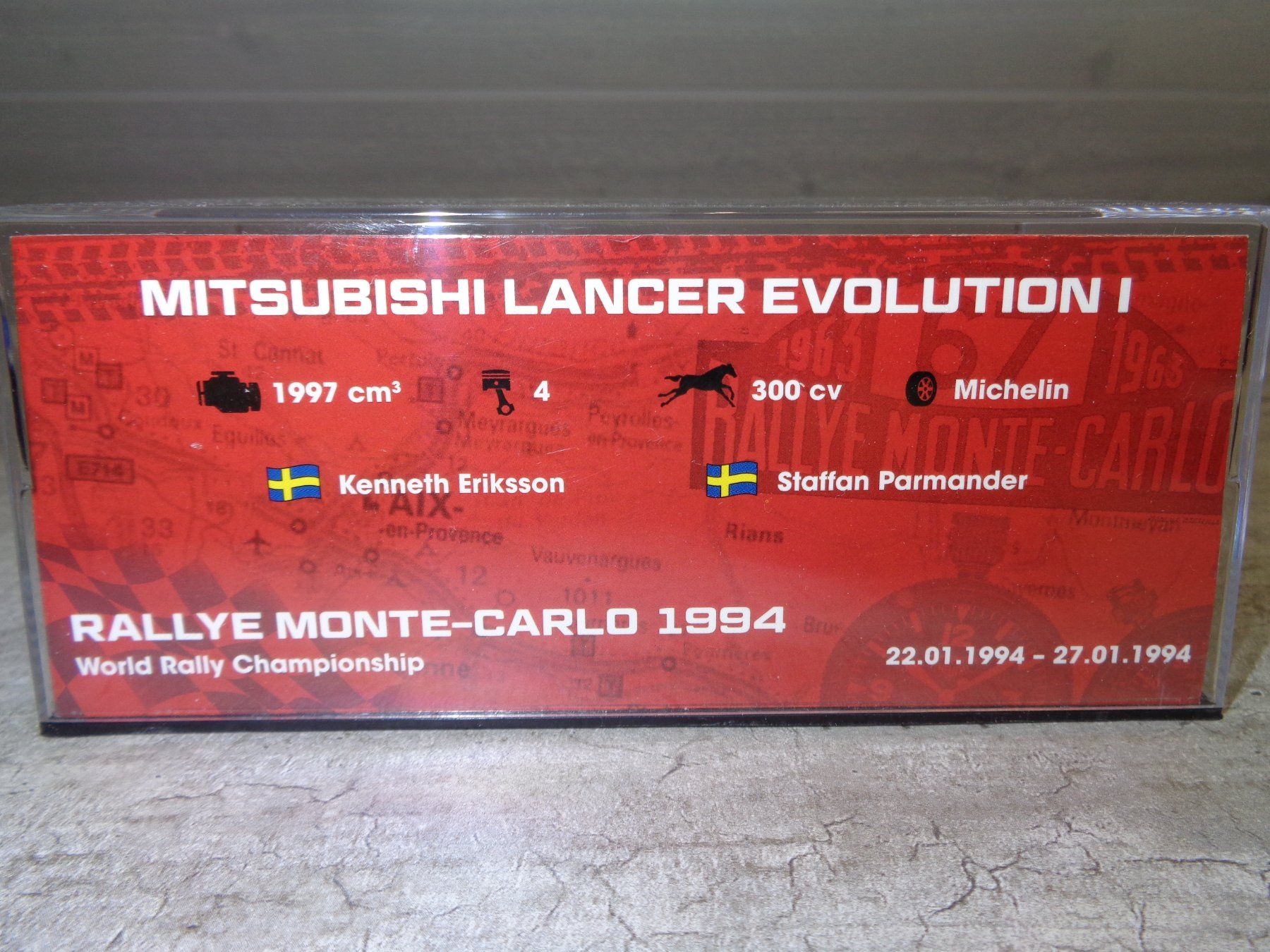 Mitsubishi Modellini d'auto: Altaya 1:43 Mitsubishi Lancer Evolution I Rallye 1994 – Nuovo e nell'imballaggio originale da Reconvilier venduto da rallycar 4