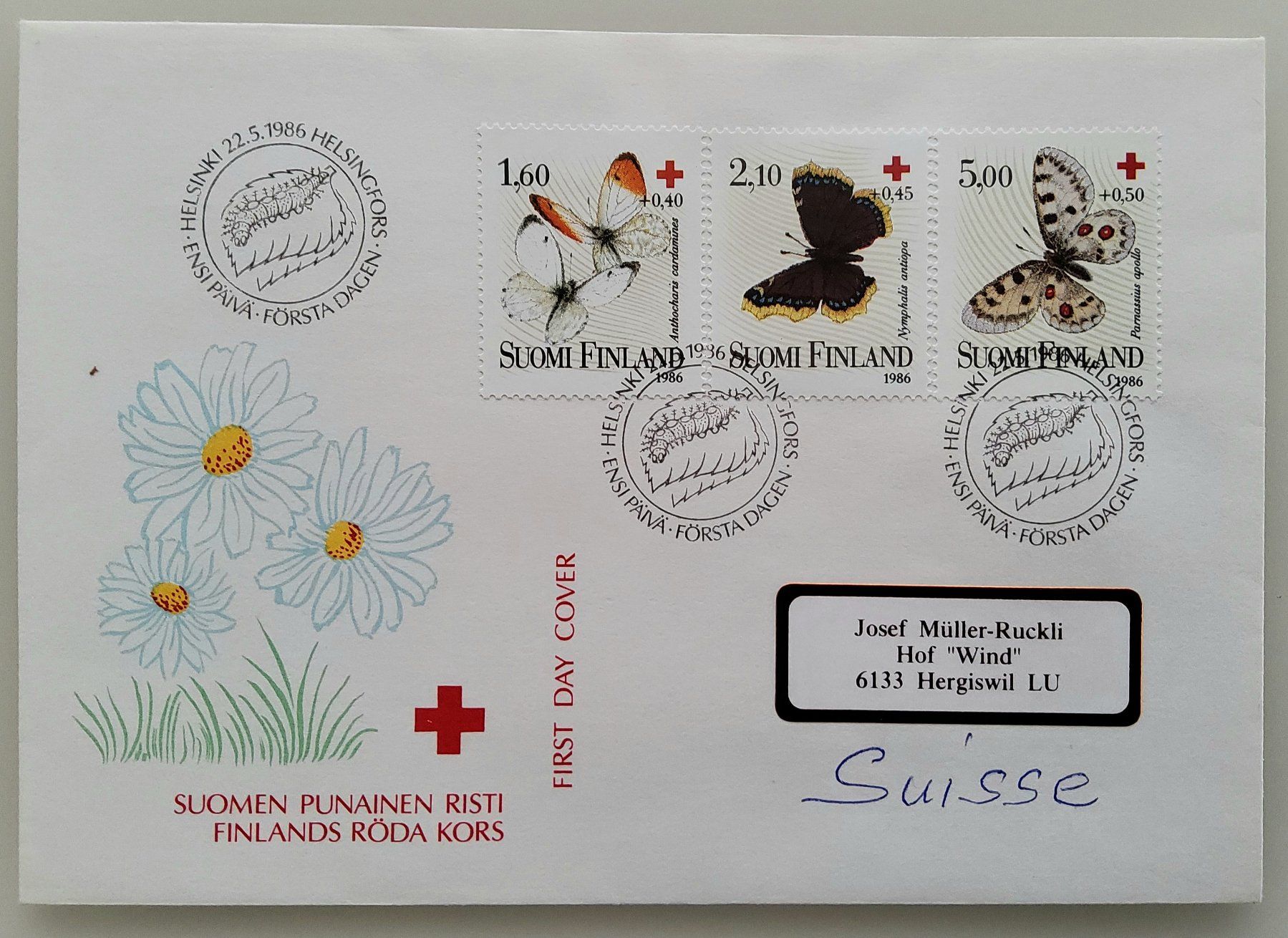 Tutti i francobolli: Finnland Rotes Kreuz 1986, FDC – Usato da Buchrain venduto da mue_kru