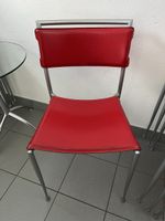 8 Designer Stühle, Leder rot