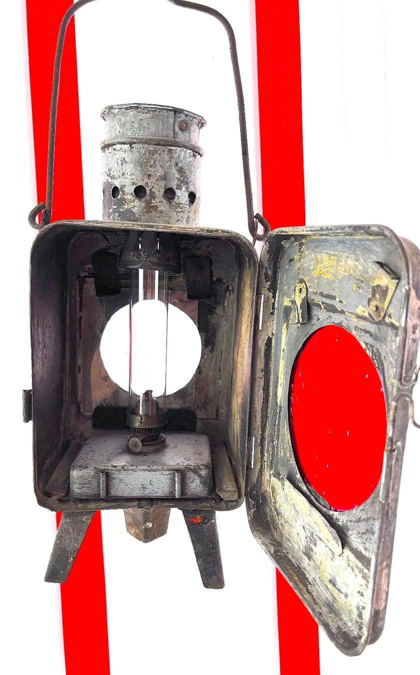 Schweizer Armee Lampade: Antike PETROL LAMPE DER CSD-59 DER CECHISCHEN STADTSBAHN – Usato da Ipsach venduto da locky55