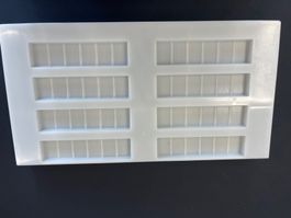 2 Polycarbonat Schoggiform Riegel mit Blumen