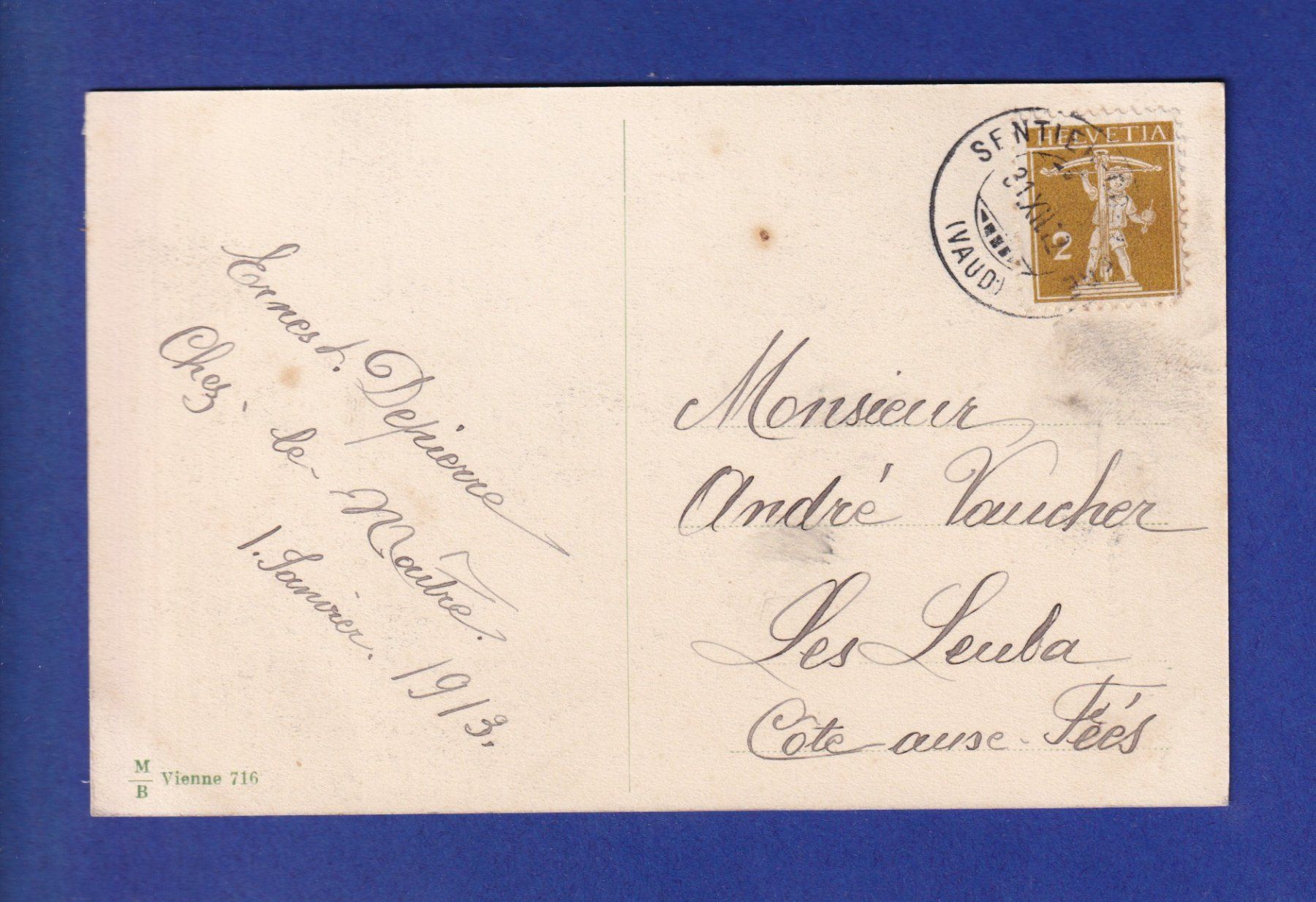 Cartoline postali: CERF - Bonne Année – Usato da Pully venduto da nicecards-shop 1