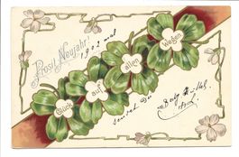 Prosit Neujahr - Glück auf allen Wegen - Kleeblatt - Litho