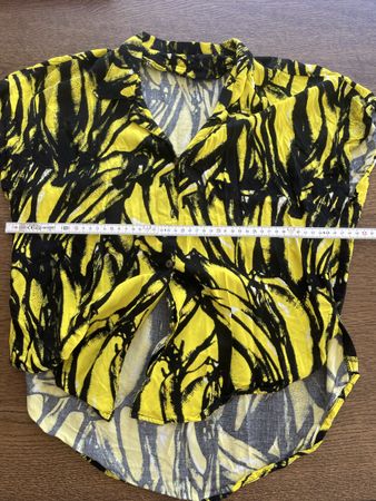 Camicia smanicata 100% cotone Made in Brazil – gialla/nera –