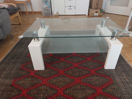 Couchtisch Glas Weiss L 100cm B 60cm H 45cm