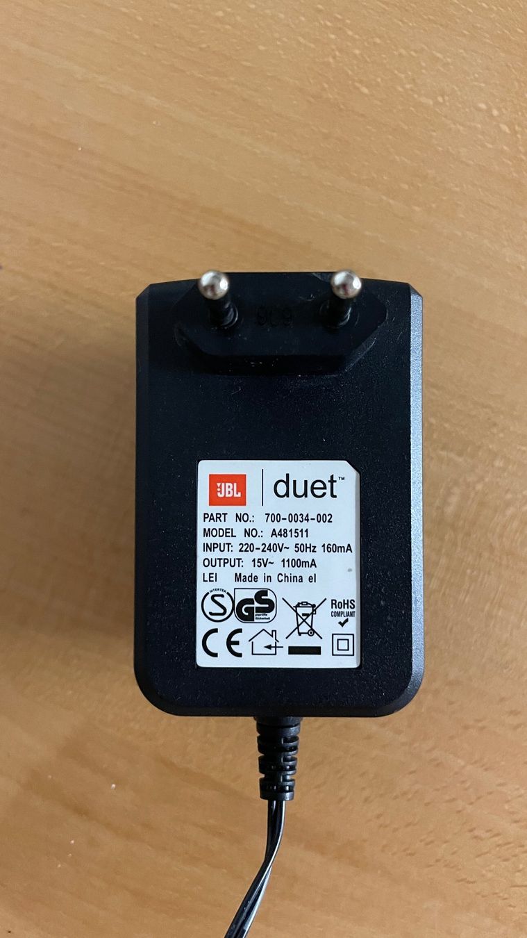 Caricabatterie: JBL Duet Netzteil - 15V~ 1100mA – Usato da Glattfelden venduto da cybermaxx 2