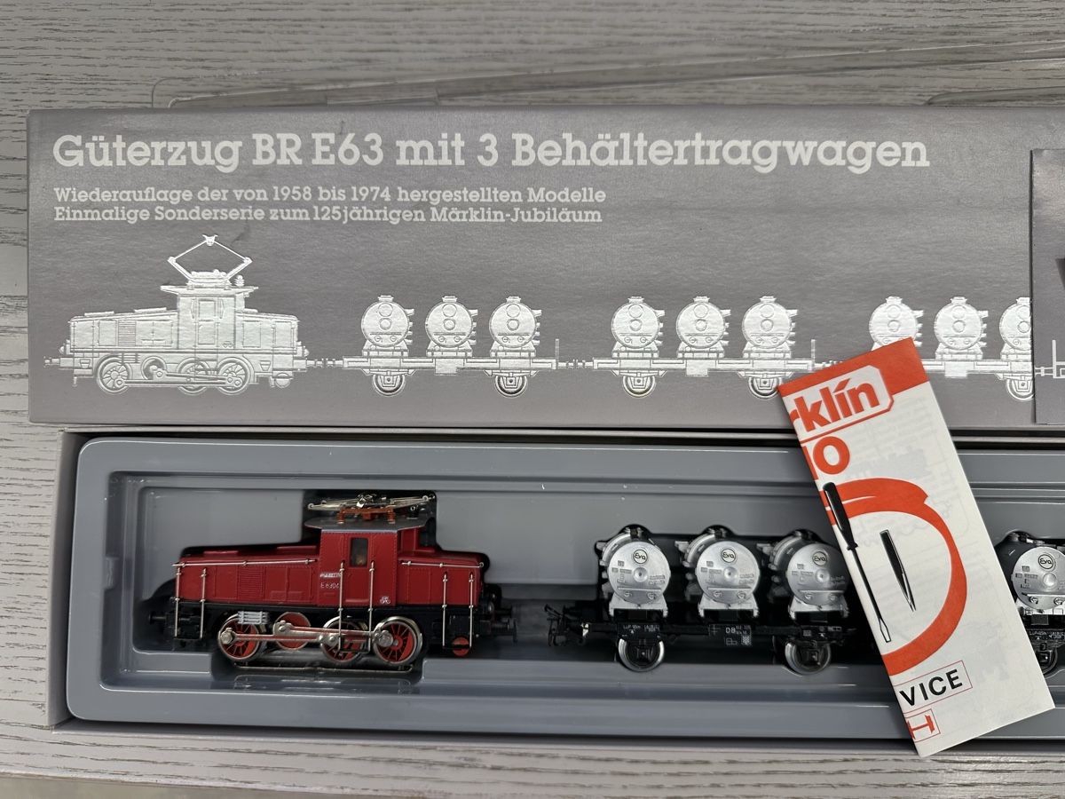Märklin Modellini di ferrovie: Märklin 2874 DB BR E63 Behälterzug – Usato da Lupsingen venduto da New-Haven 2