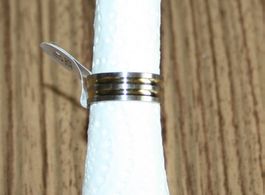 Fingerring Stahl silber-gelb Ø 17mm NEU (13)