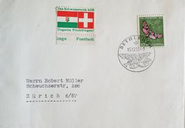 B110) 1956 Pro Juventute mit Vignette auf Brief
