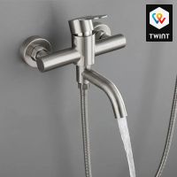 Robinet de douche/baignoire, acier inoxydable brossé ✨