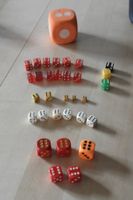 SPIELWÜRFEL MINI BIS GROSS , 1 ABART FEHLT ZAHL FÜR SAMMLER