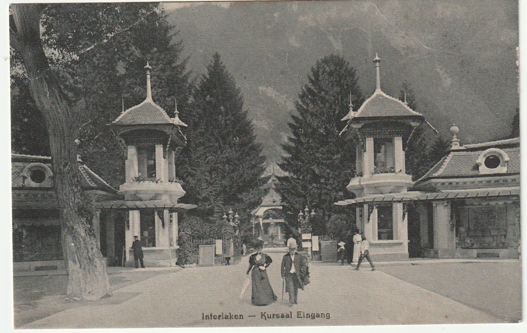 Ansichtskarten: Postkarte Kursaal-Eingangs in Interlaken, Bern – Gebraucht aus St. Gallen von Ricardo_Deals