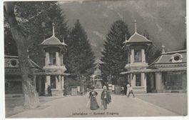 Kursaal-Eingangs in Interlaken, Bern, Rarität Postkarte
