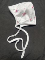 Süsses Baby Mütze weiss mit Elefanten Muster Gr. 50/56