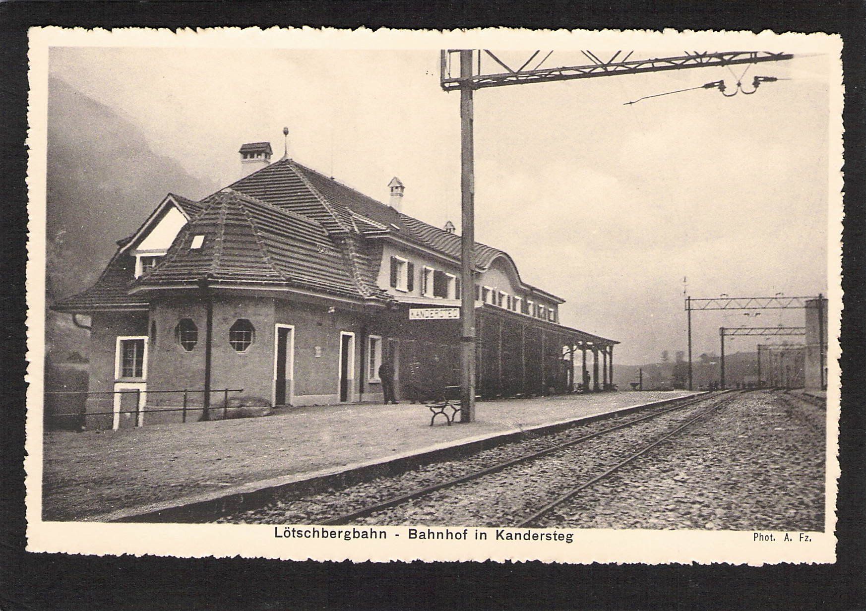 Cartoline postali: .Lötschbergbahn, Bahnhof Kandersteg – Usato da Reichenburg venduto da Pipo-67