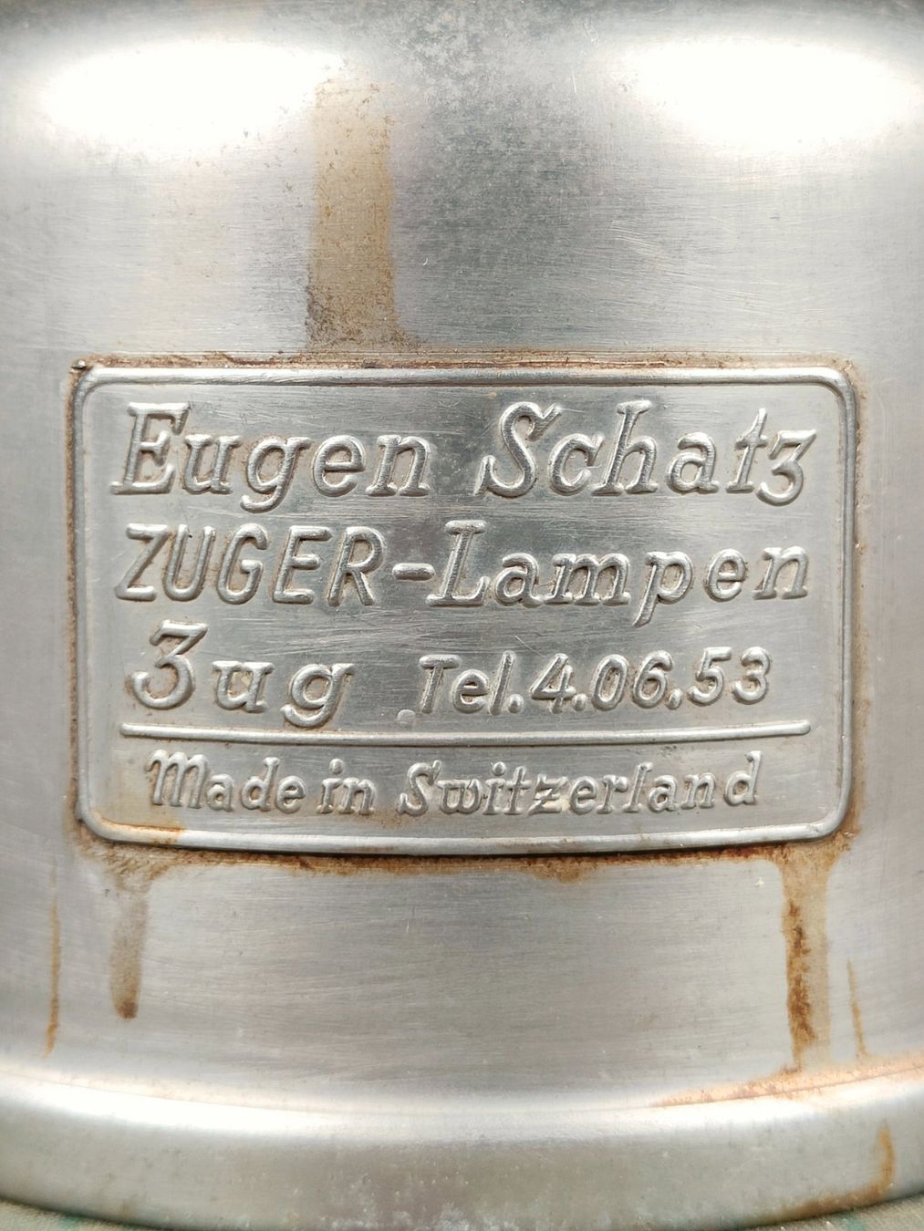 Schweizer Armee Uniformi: Benzin-Vergaserlampe Mod. 551 L mit Schirm – Usato da Bauma venduto da SwissMilitaria 7
