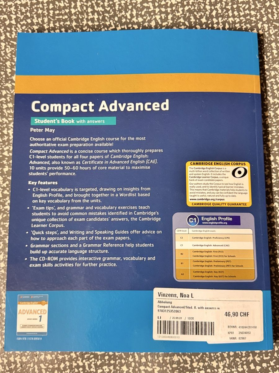 Libri: english cambridge, compact advanced – Usato da sargans venduto da lnoa 1