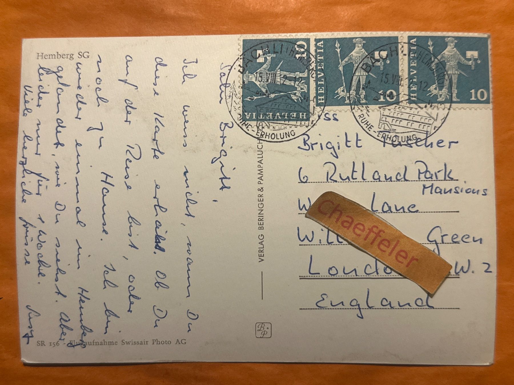 Cartoline postali: 1962 Hemberg SG, Schweiz, Zustand! – Usato da Zürich venduto da Chaeffeler 1