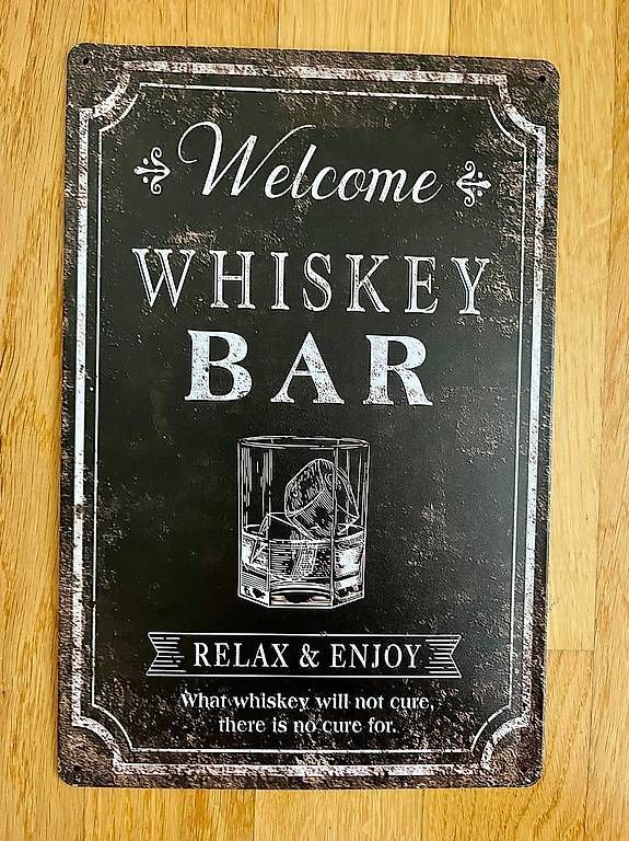 Insegne: Vintage Blech-Wandschild Whiskey Bar – Usato da Münchenstein venduto da spa_7wh8