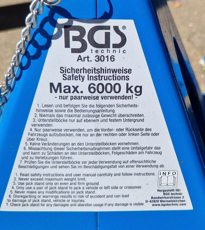 HOMCOM Unterstellbock 3 Tonnen - 2 Stück Set Mit 10-stufiger Höhenverstellung