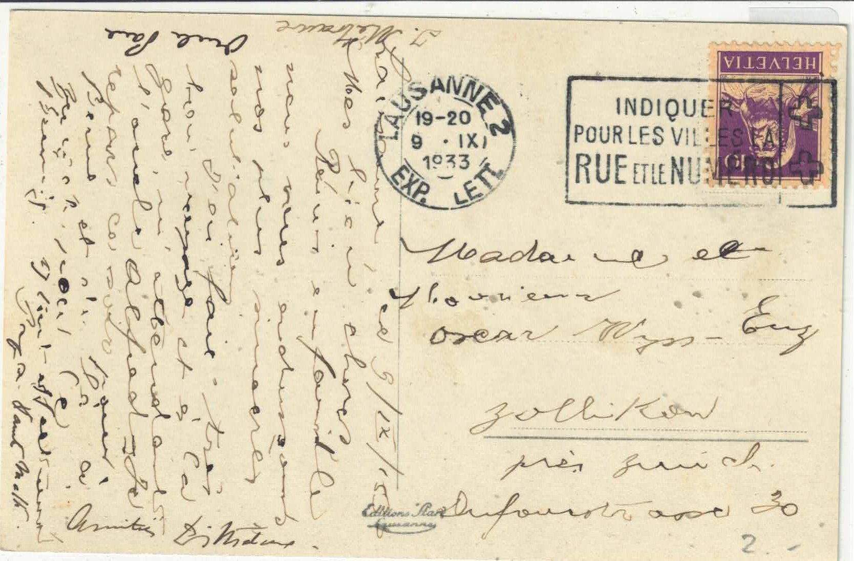 Cartoline postali: Lausanne - La Cite - animee – Usato da Ettingen venduto da Kartenplanet 1