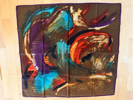 Halstuch, Foulard bunt, Farbenspiel, 81 x 85 cm