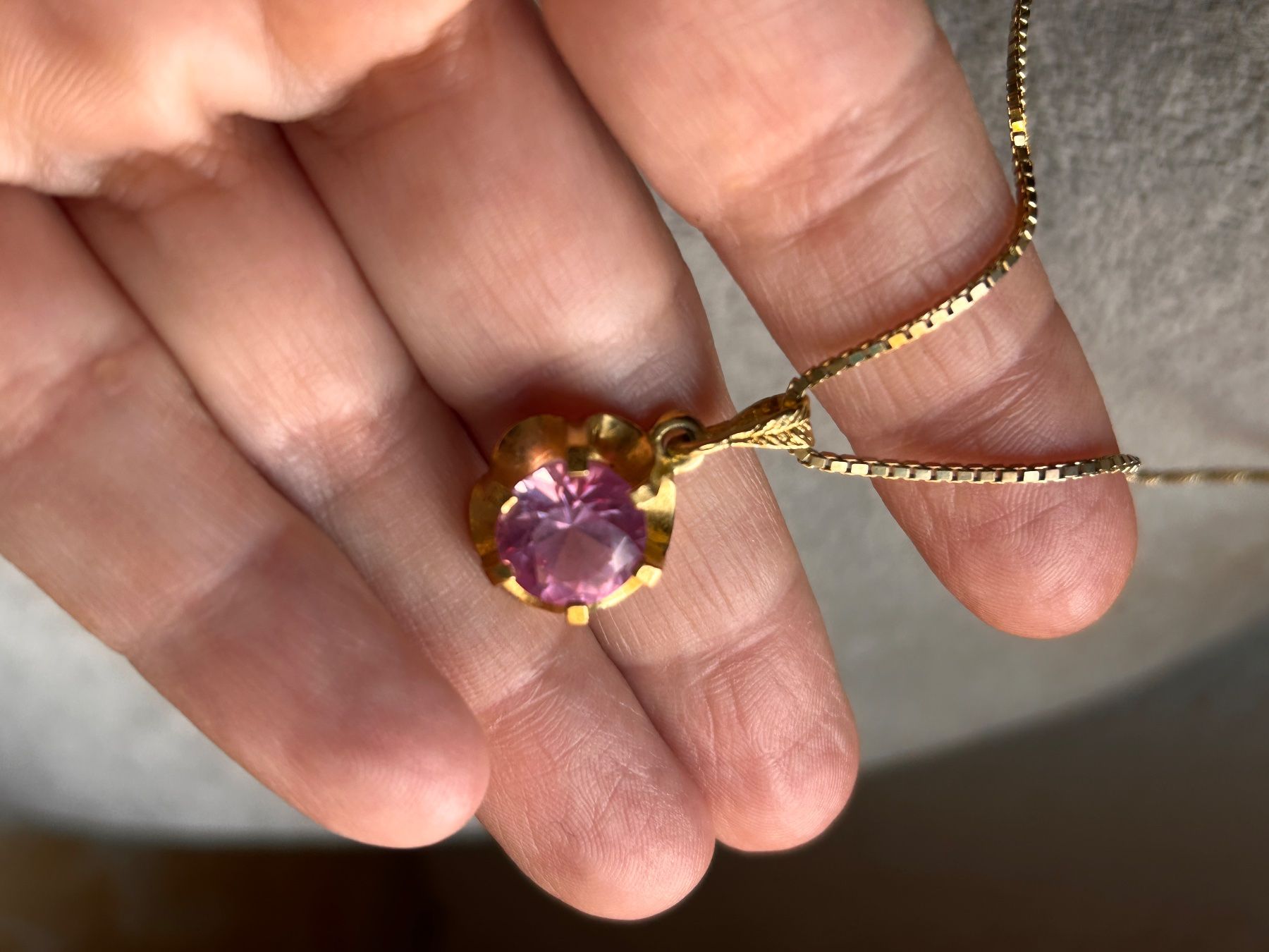 Catenine: Kette mit rosaroter Blume – Usato da Basel venduto da bellespirit 6