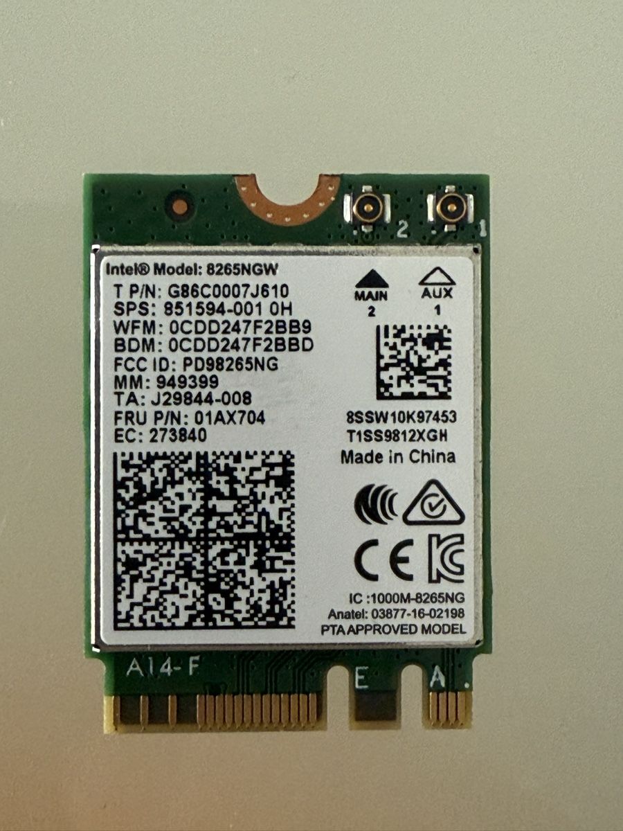 Intel Lecteurs & Adaptateurs: Intel 8265NGW Wi-Fi module – D'occasion à Cadenazzo par nick995