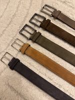 HUGO BOSS Luxus Veloursleder Gürtel 5er Set – Gr. 90 – Neu