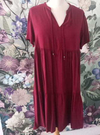 bordeaux weinrote Tunika Kleid Gr. M 38 40