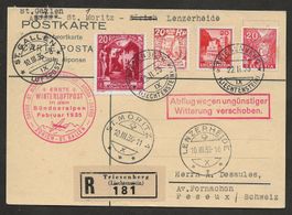 Flugpost Mischfrank. 1935 Triesenberg St. Gallen Lenzerheide
