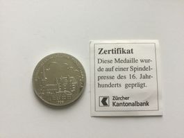 Münze Medaille turbenthal ZKB 1995