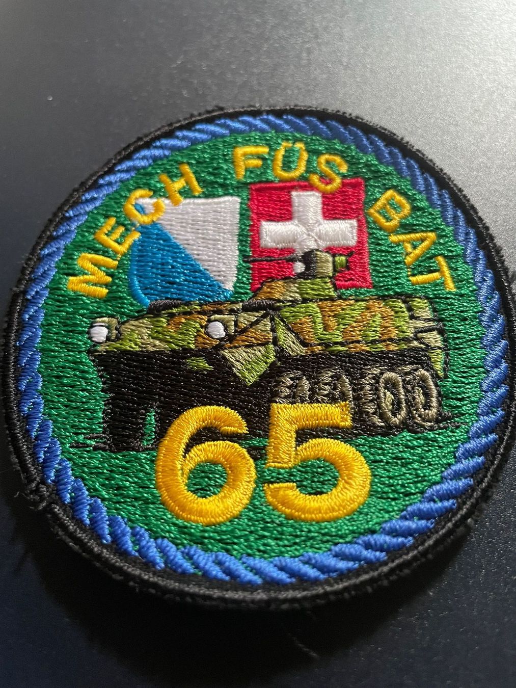 Schweizer Armee Placchette & Badge: Badge Mech füs Bat 65 – Nuovo (secondo la descrizione) da Volketswil venduto da rubin74