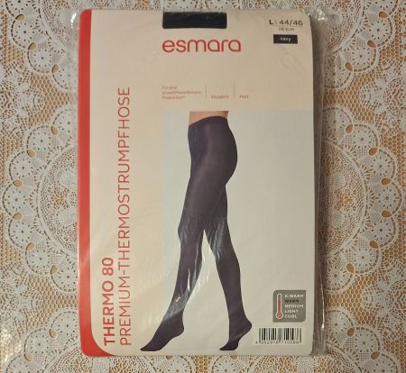 Esmara Premium Thermo Strumpfhose 80den Gr.L Navy Matt
