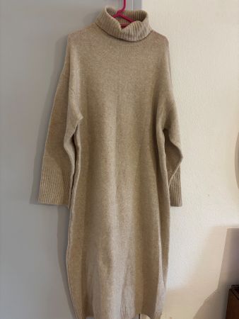 Robe pull col roulé Zara beige en maille occasion bon état S