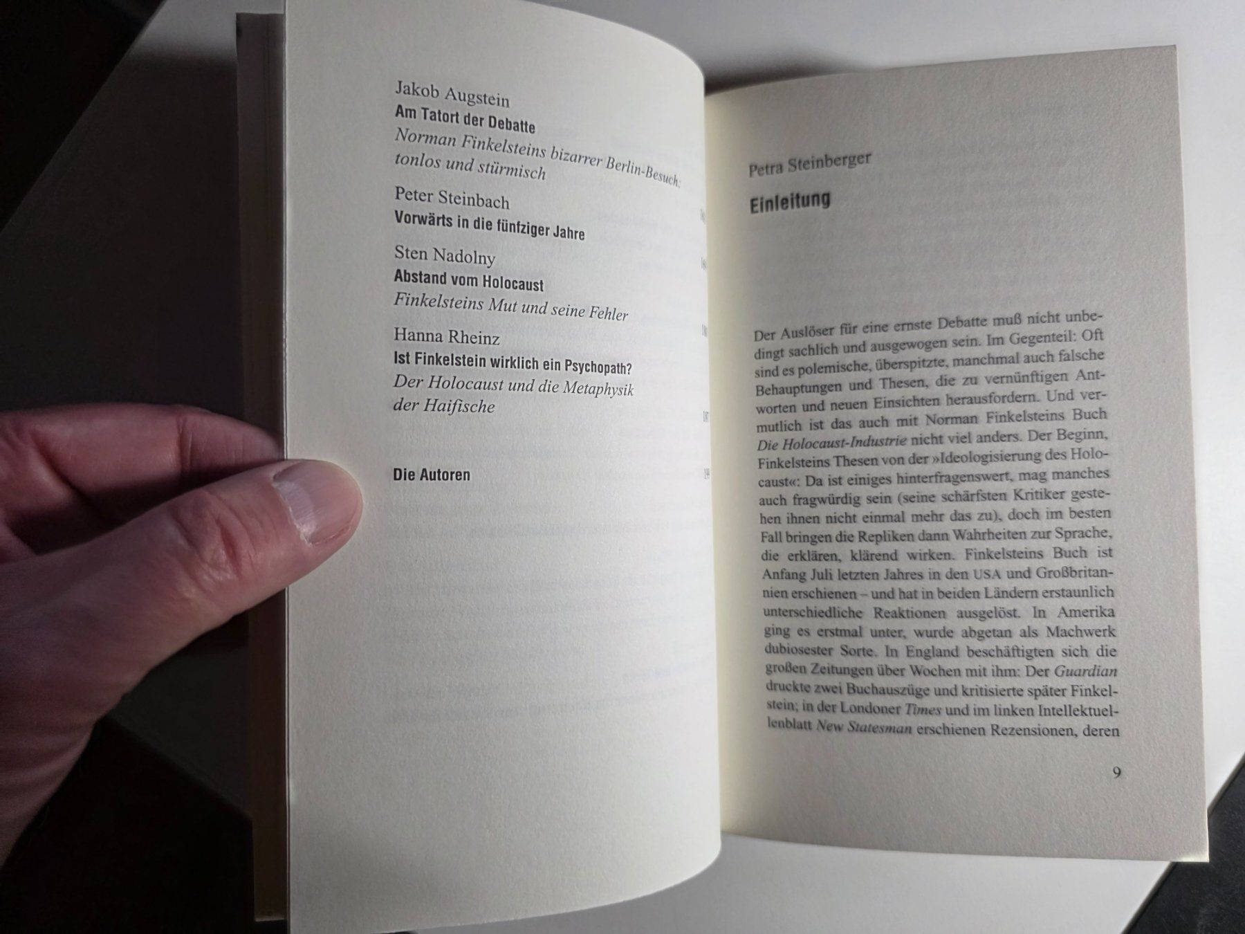 Bücher: Die Finkelstein Debatte - Petra Steinberger - Piper 2001 – Gebraucht aus Walterswil BE von Lonitti 6